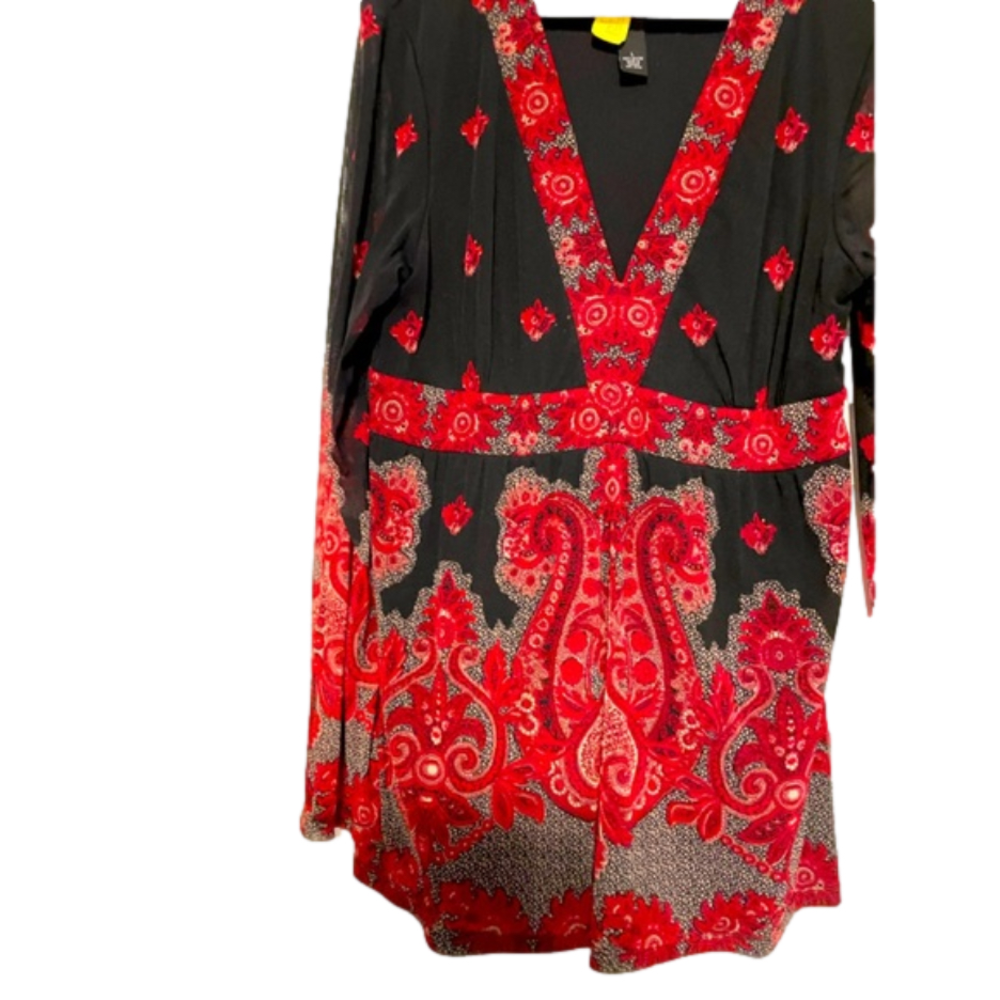 INC- Awesome dressy  top!!!tunic top with sheer sleeves L